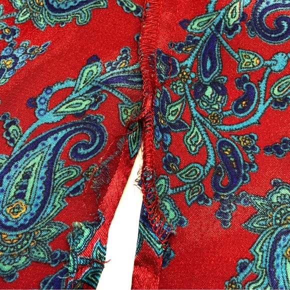 Vintage 90s Victoria’s Secret Gold Label Red Paisley Short Robe One Size Kimono - Picture 8 of 10